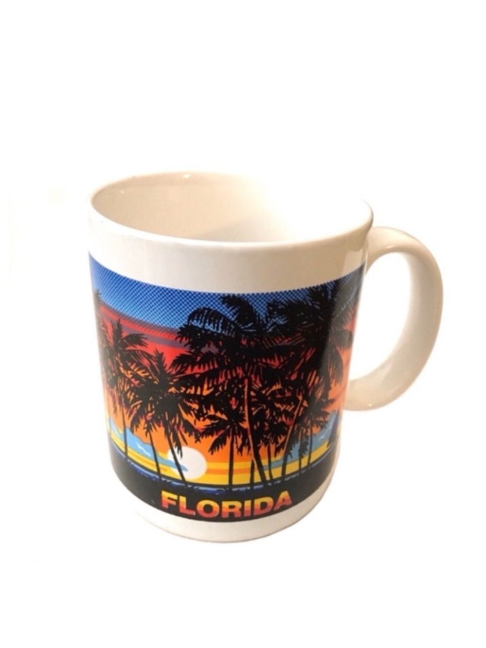 Vintage Florida Souvenir Coffee Mug with Sunset